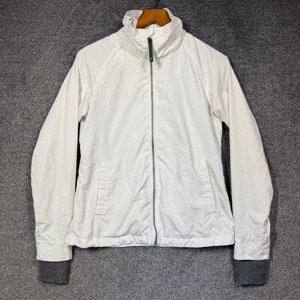 Mondetta Jacket Womens S White Speckled Full Zip Running Mesh Lined
